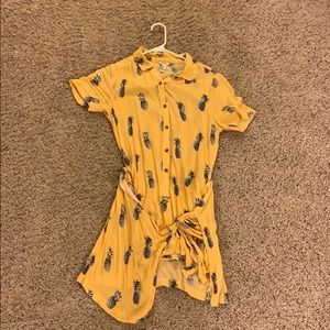yellow forever 21 pineapple romper dress